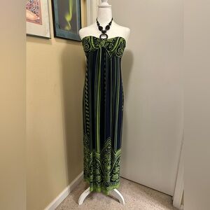 Vintage 90’s Carole Little Tie Halter Maxi Dress Size 6